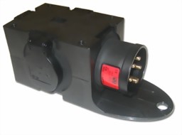 Zeige Details für Kompaktverteiler - 16A 5p 400V - 3 x Schuko | SCHWARZ Bild von Kompaktverteiler - 16A 5p 400V - 3 x Schuko | SCHWARZ