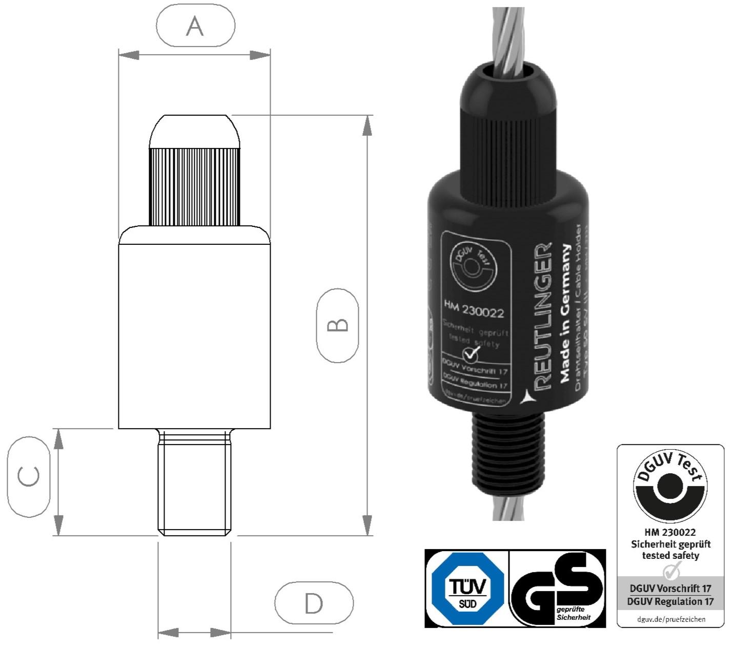 Bild von Drahtseilhalter Typ50SV III M12